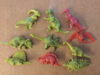 Vintage Set Of 10 Nabisco Cereal Premium Prehistoric Dinosaurs 1960s Red Green