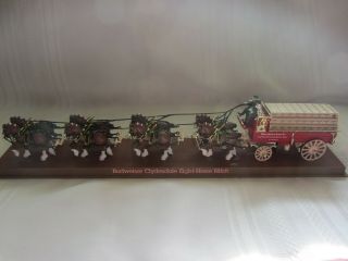 Vintage Ertl Budweiser Clydesdale Eight Horse Hitch Wagon Mechanical Bank