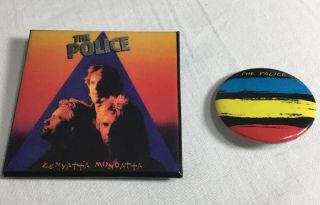 Vintage The Police Band Music Buttons Zenyatta Mondatta Roxanne Sting 1980’s