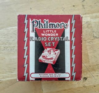 Vintage " Philmore " Crystal Radio Box Only.  Good Shape.  Look