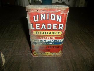 Vintage Vertical Union Leader Pocket Tobacco Tin Uncle Sam Advertising 3