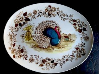 Turkey Platter Melmac Royal Nottingham Vintage Thanksgiving Fall