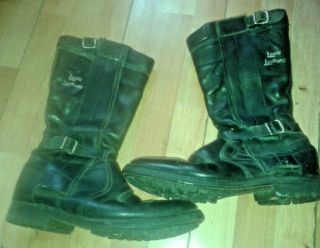 Vintage Lewis Leathers Aviakit Fleece Lined Motor Cycle Boots Size 10