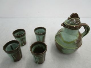 Vintage Frankoma Pottery 93 90 Prairie Green Guernsy W Cup