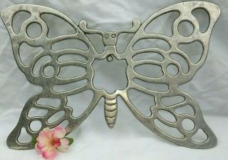 Vintage Leonard Silver Plate Butterfly Trivet Wall Hanging