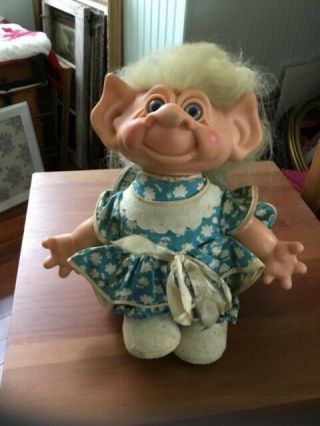 Vintage 1960s 13” Scandia House Troll Doll Large Girl