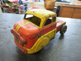Vintage Marx Dodge Red & Yellow Truck Cab Tin Litho Toy