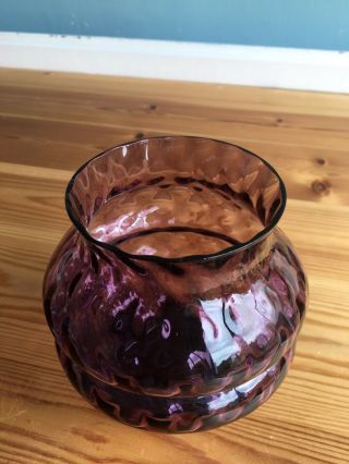 Vintage Mid Century Art Glass Empoli Bon Bon Apothecary Lidded Jar Amethyst 60’s 5