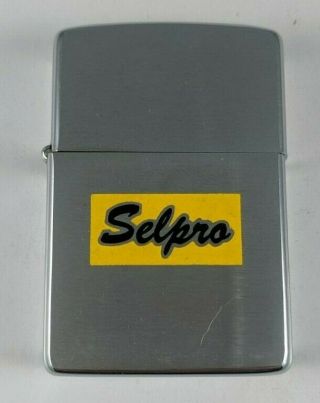 Vintage 1978 2 - Color Zippo Lighter With Selpro Advertisement In