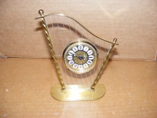 Vintage Blessing Alarm Clock Harp Shaped West Germany