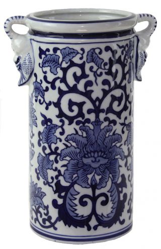 China Blue Fine Porcelain Vintage Seymour Mann Blue 10 " Vase Or Wine Cooler
