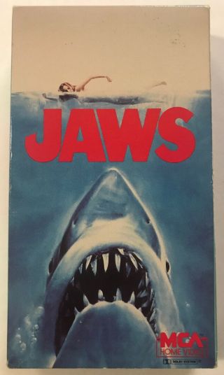 Vintage 1986 Jaws Vhs Mca Classic Horror Cassette Release Oop Htf