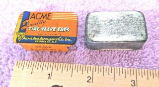 Vintage Metal Tin Acme Quality Tire Valve Caps Acme Air Appliance Co.  Inc.