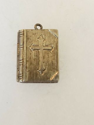Vintage Sterling Bible Charm Opens With Lords Prayer Inside