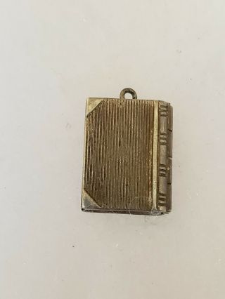 VINTAGE STERLING BIBLE CHARM OPENS WITH LORDS PRAYER INSIDE 2