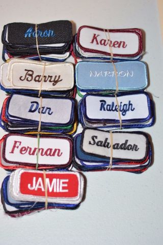 Name Tag Patch Embroidered Vintage Sew - On For Work Shirt Uniform Mechanic Shop