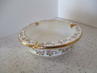 Vintage " Neofitou " Ashtray.  Porcelain Trimmed In 24k Gold,  Made In Greece