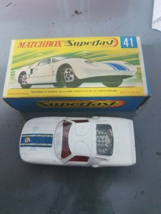 Vintage Matchbox 41 Ford G.  T Gt In Rare Superfast G Box Great Shape Others On