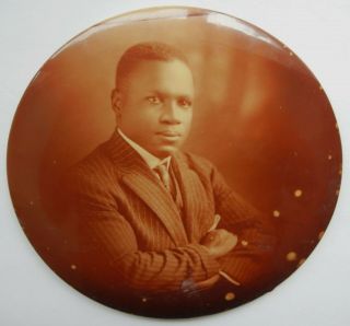 Vtg Columbia Portrait Chicago 6 " Celluloid Button Photo Man African - American