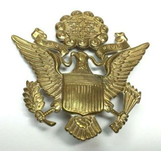 Vintage Ww2 Us Army Military Officer Cap/hat Badge Emblem Insignia