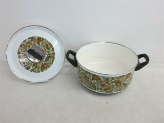 Vintage Double Handle Enamel Ware Pot 10 " Unbranded