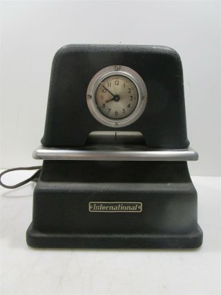 Vintage Ibm International Business Machine Punch/time Clock W Telechron Motor B3