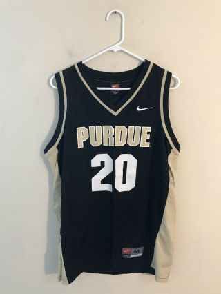 Vtg Nike Purdue Boilermakers Basketball Jersey 20 Sz Medium Black Euc