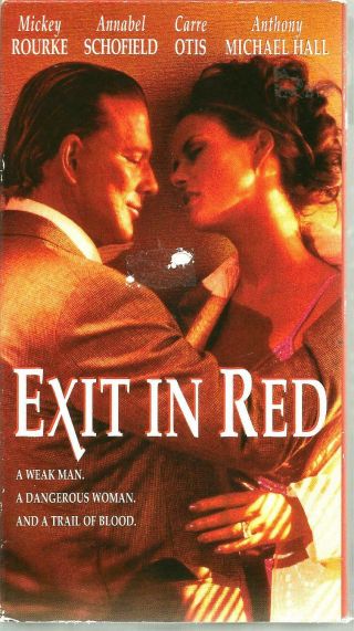 Exit In Red Vhs 1997 Mickey Rourke Annabel Schofield Anthony Michael Hall Vtg