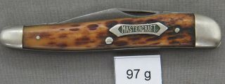 Vintage Robeson Shuredge Half Whittler Pocket Knife,  Jigged Bone