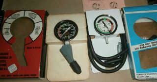 Vintage Automotive Testers Schauer Fuel Pump Vacuum & Rite Compression Tester