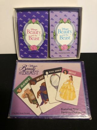 Vintage Milton Bradley Disney Beauty & The Best Magic Mirror Card Game - Complete