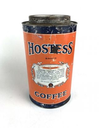 Antique Hostess Brand Coffee Can Milwaukee WI McInnes Bros Vintage Advertising 7