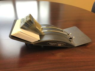 Vintage Rolodex File Jr.  Zephyr American Model V524 - J Gray Metal Card Organizer