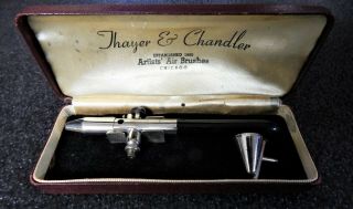 Vintage Thayer And Chandler Artist Airbrush 43923a Airbrush W/ Case