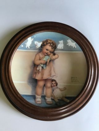 Bessie Gutmann Antique Doll Plate Framed Love Is Blind Vintage Doll Collector