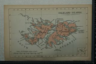 1901 Vintage Colonial Office Map Of The Falkland Islands