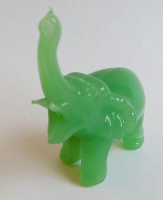 Vintage Small Jade Green African Elephant Figurine 2 1/2 