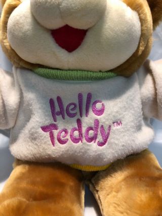 15 " Hello Teddy Bear Dan Dee Interactive Stuffed Animal Plush Toy