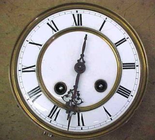 Vintage German Gesetzlich Geschutzt Brass Clock Movement Dial Hands - Parts