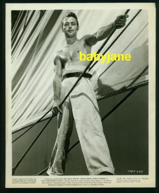Alan Ladd Vintage 8x10 Photo Barechested 1945 Beefcake Two Years Before The Mast