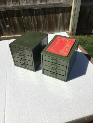 Set Of 2 Vintage Kennedy Mfg Steel Small Parts Cabinets 4d 8 X 6 X 5 - 3/4 Inches