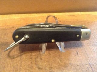 Vintage M Klein & Sons,  Chicago 3 Blade Electrician Pocket Knife - 3 Spring 2