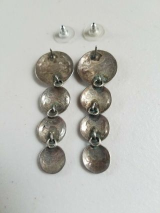 Vintage Native American Hopi Sterling Silver Dangle Earrings 2