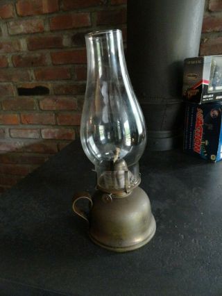 Vintage Brushed Brass Oil Lamp Birminham Brass Co Burner