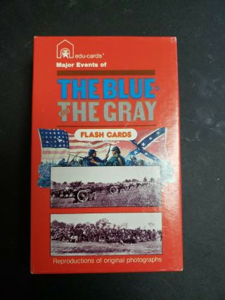 Vintage 1982 The Blue And The Gray Flash Cards,  Edu - Cards,  Civil War Facts