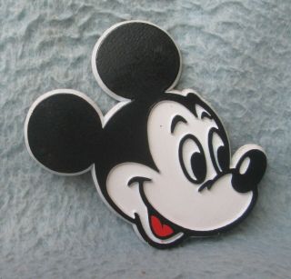 Vintage Disney Mickey Mouse Face Rubber Magnet Souvenir Travel Refrigerator