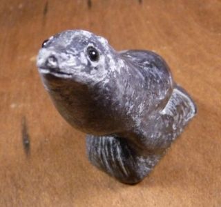 Vtg Inuit Style Seal Sculpture Wolf We Made In Canada