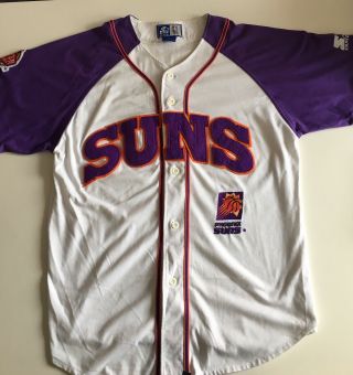 Phoenix Suns Nba Basketball Starter Vintage Baseball Style Jersey Size Large
