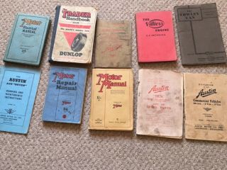 Vintage Motor Manuals And Handbooks - Various For Full Details