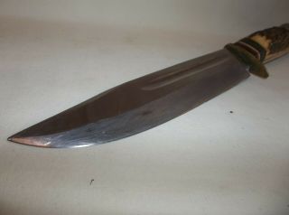 VINTAGE C.  JUL.  HERBERTZ FIXED BLADE STAG HANDLE BOWIE KNIFE MADE IN GERMANY 5